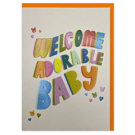 HPS012-Raspberry Blossom-Welcome Adorable Baby-Card-Happiness