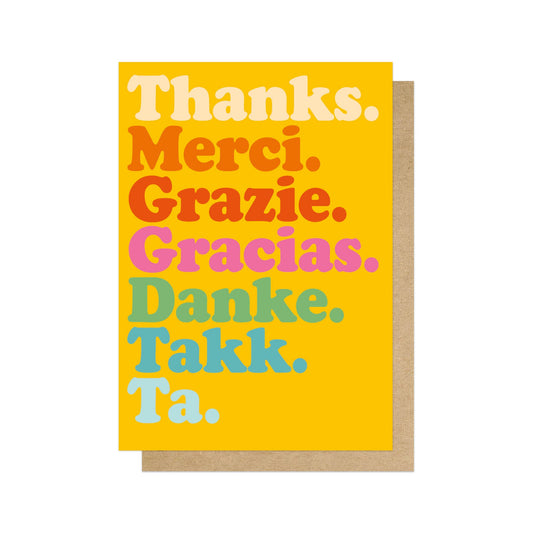 LIMGIN052-East End Prints-Thanks Merci Grazie-Card-