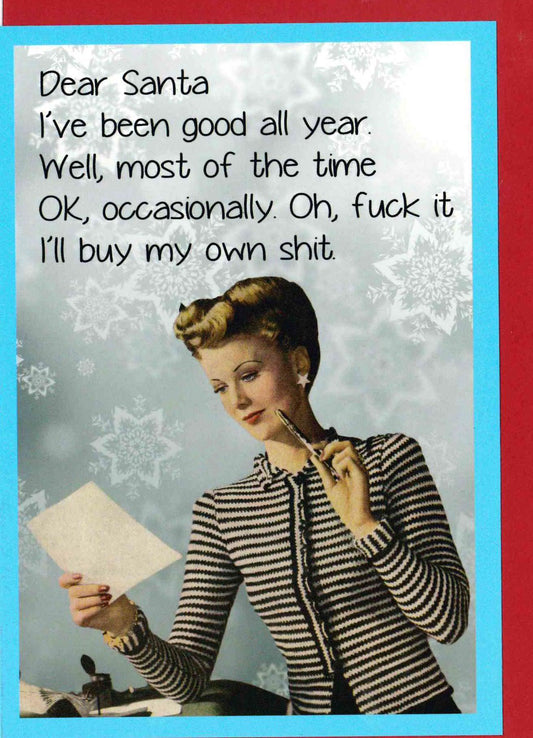 XKMK DEARSANTA-Kiss Me Kwik-Dear Santa-Xmas Card-