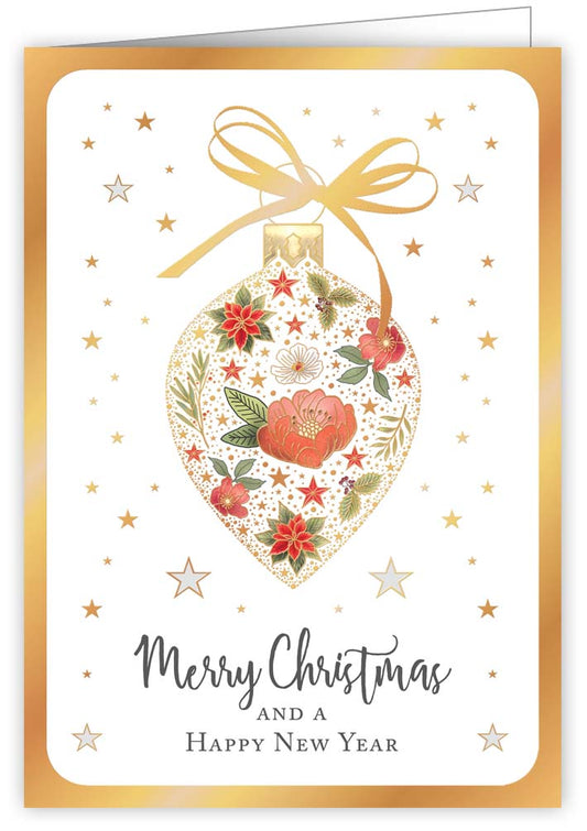 4661-Quire-Ornament Filled With Flowers-Xmas Card-Classic