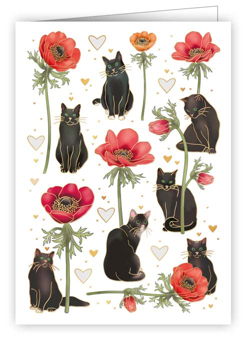 6985-Quire-Flowers And Cats-Gift Tags-Minicards