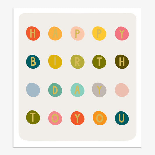 FIZ126-Think of Me-Happy Birthday Spots-Card-Fizz