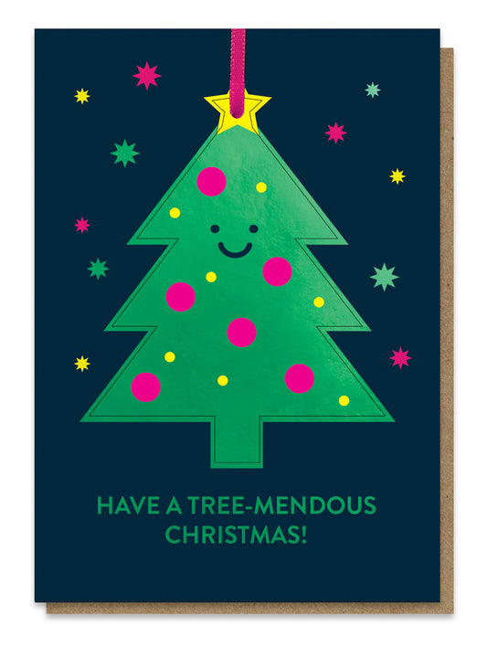 BAUB017-Stormy Knight-Tree Mendous Christmas Pop Out Bauble Card-Xmas Card-Christmas Bauble