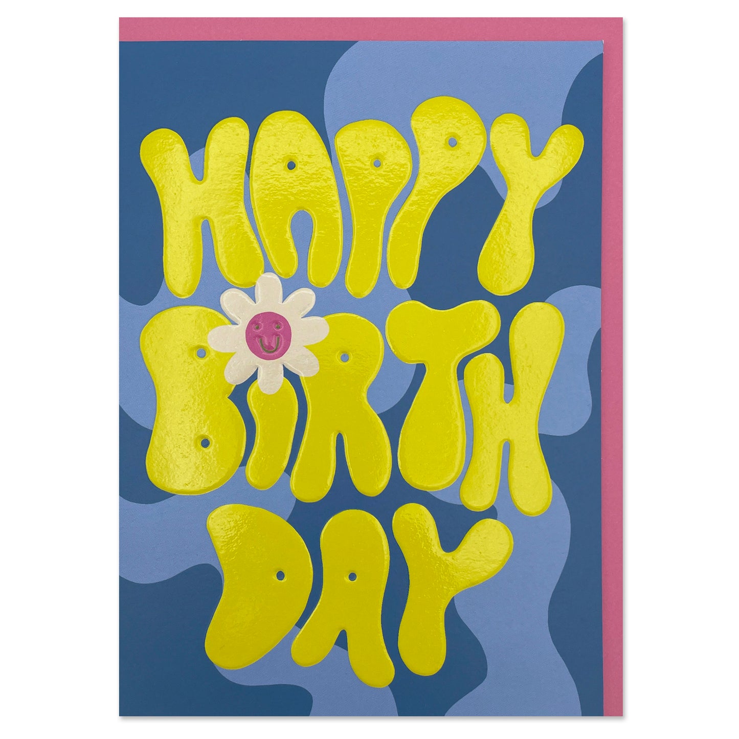 BIG023-Raspberry Blossom-Happy Birthday Wave-Card-Big Love