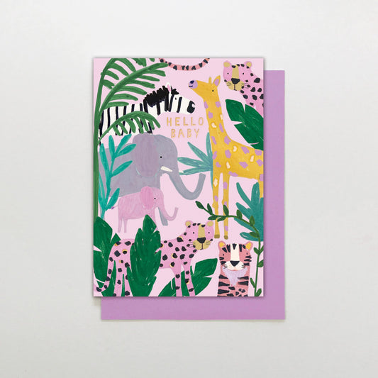 RB022-Stop The Clock-Baby Girl Jungle-Card-Rainbow