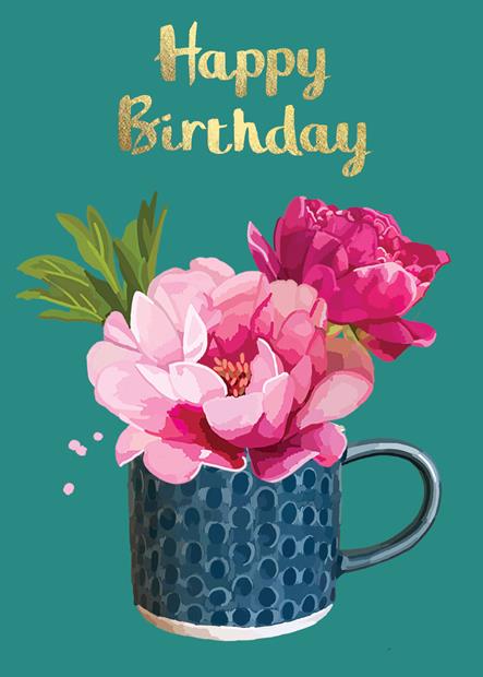 FF093H-Sarah Kelleher-Happy Birthday Cup-Card-Fabulous Foils