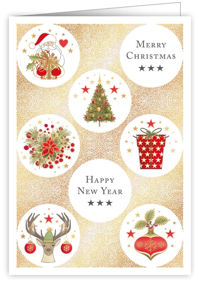 4766-Quire-Christmas Icons / Golden Dots-Xmas Card-Mac Classic
