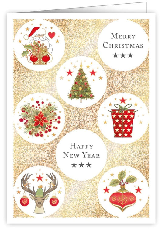 4766-Quire-Christmas Icons / Golden Dots-Xmas Card-Mac Classic