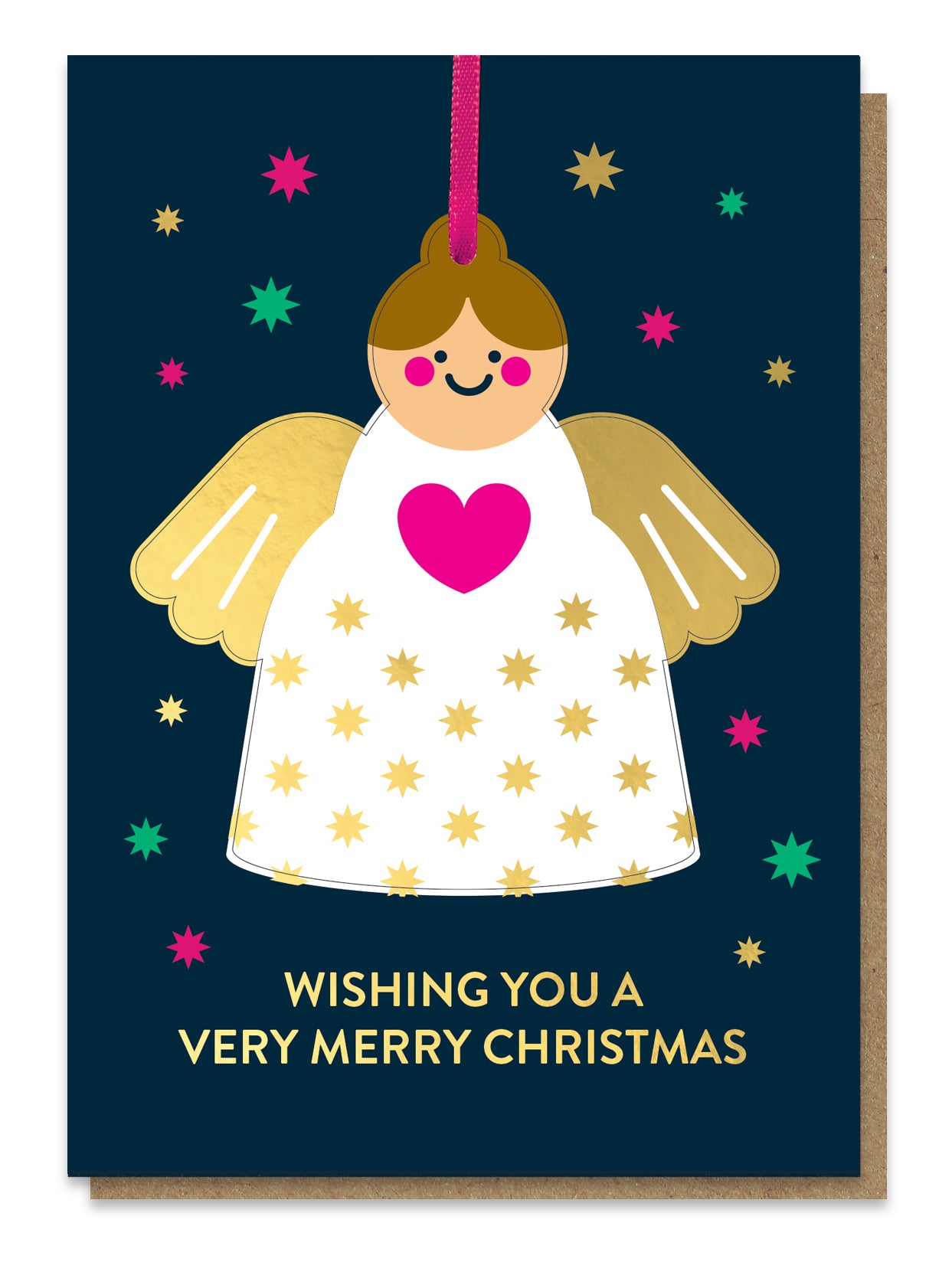 BAUB018-Stormy Knight-Little Angel Pop Out Bauble Card-Xmas Card-Christmas Bauble
