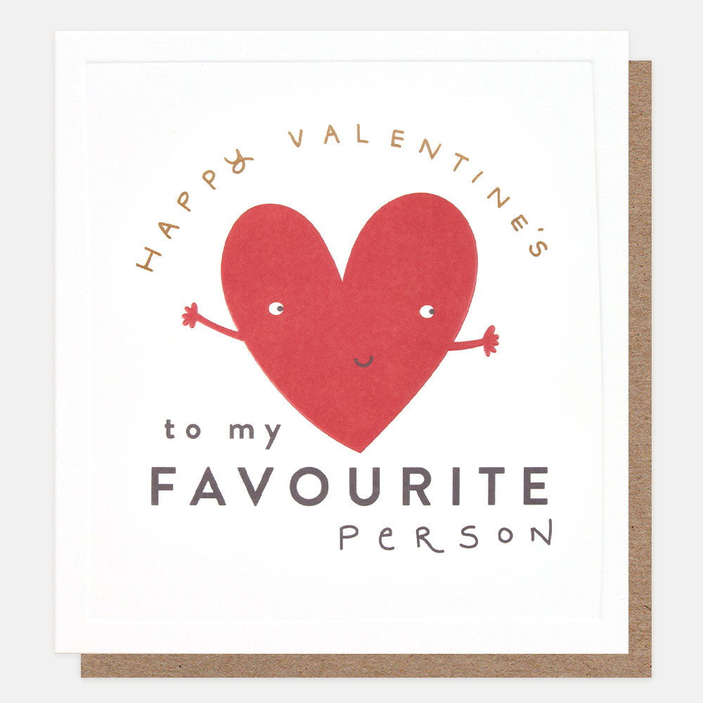 SMI019-Caroline G-Happy Valentine'S To My Favourite Person Heart Character-Card-Valentines Day