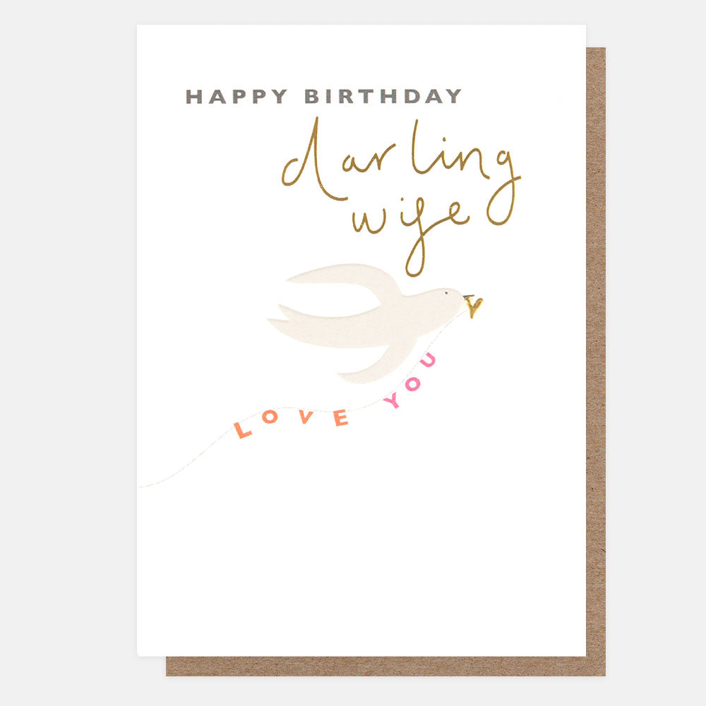 SCN044-Caroline G-Happy Birthday Darling Wife Bird-Card-Special Celebrations