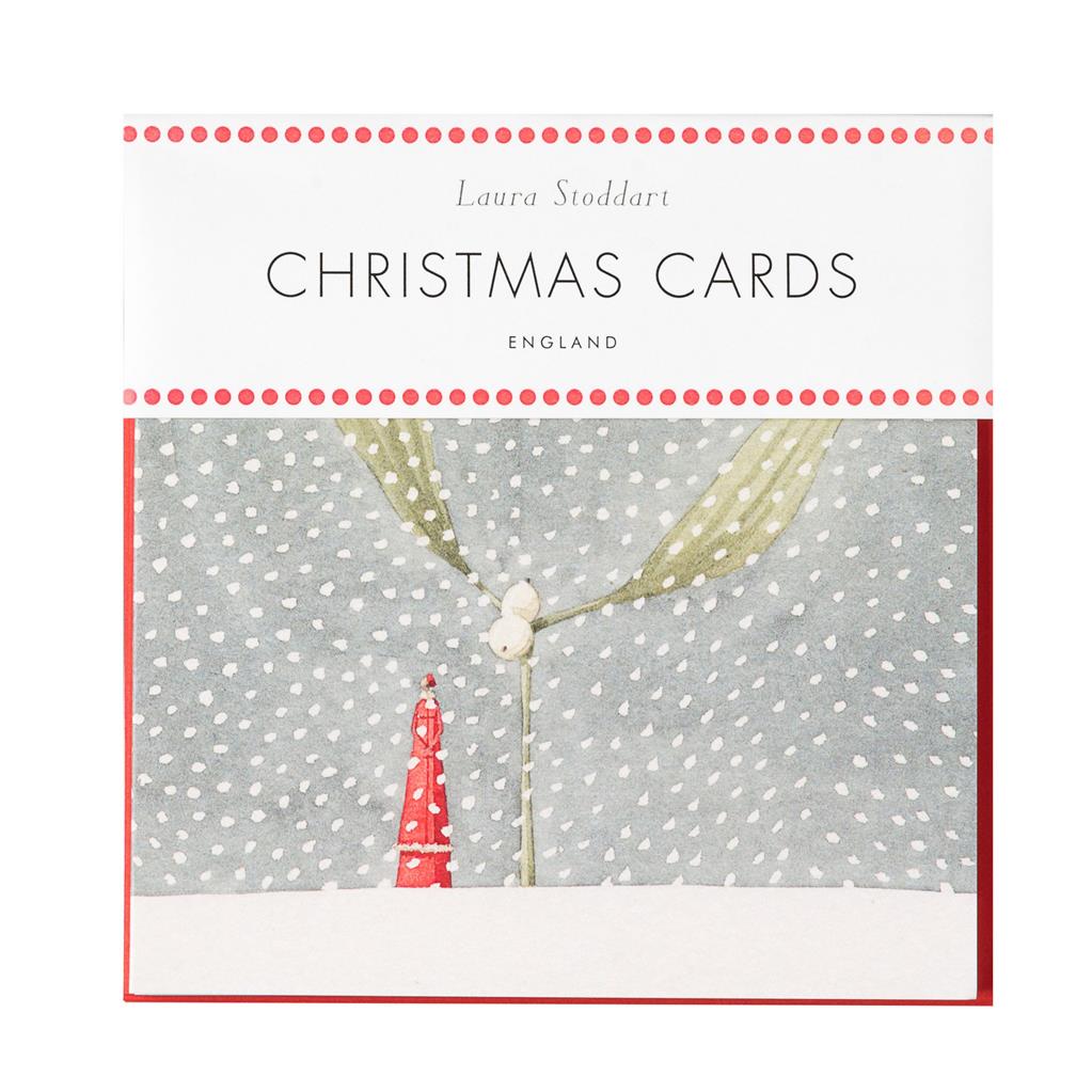 HC014-Laura Stoddart-Mistle Snow Cards-Xmas Card Pack-Happy Christmas