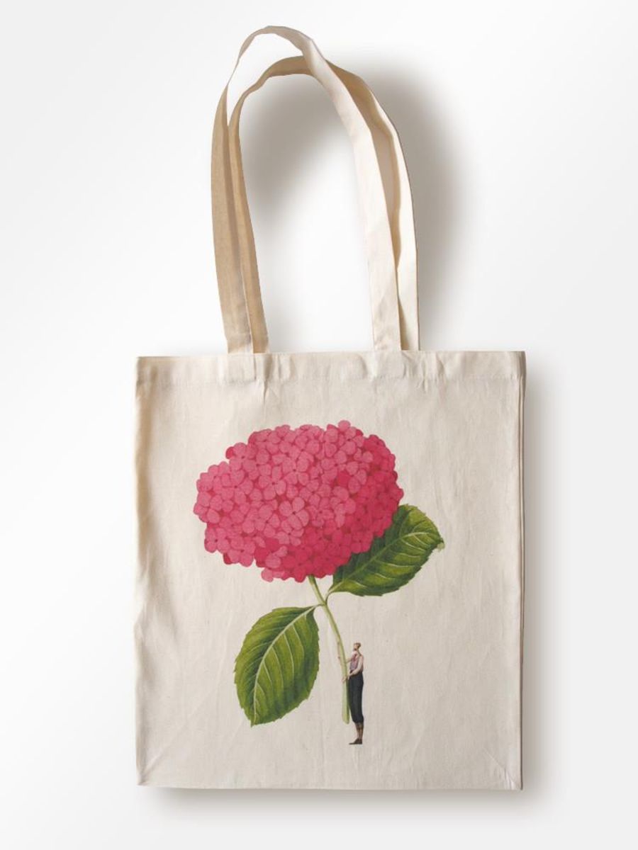 IB009-Laura Stoddart-Pink Hydrangea-In Bloom-Lightweight Cotton Bag 37x40 cm