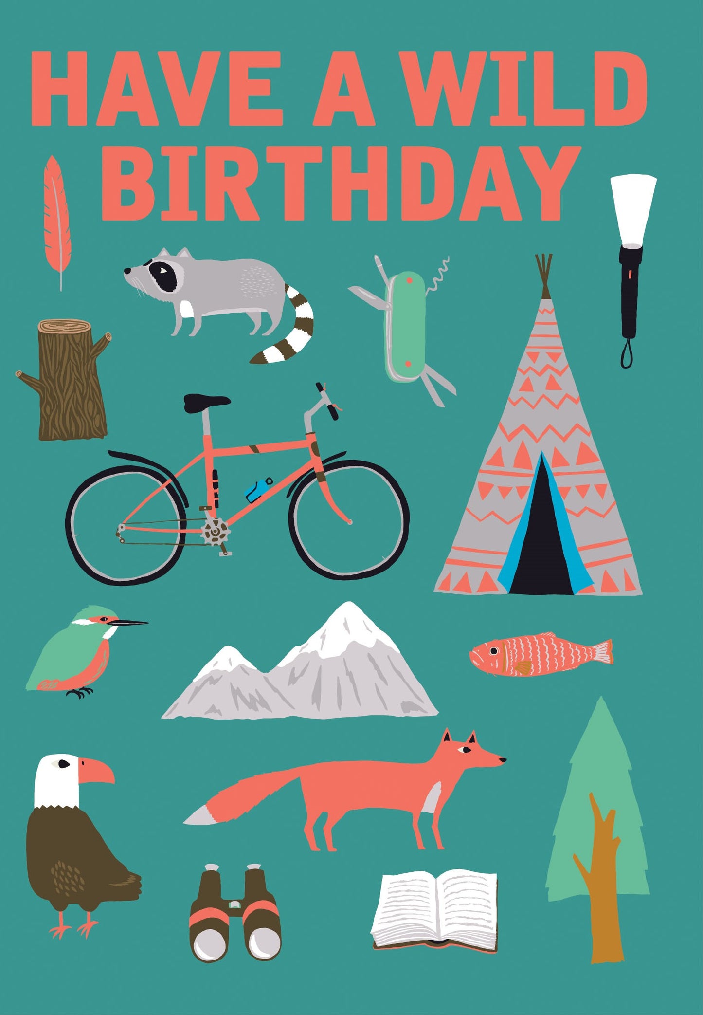 GCN445-Roger La B-Wild Camping Petite Card-Card-Petite Birthday Fluoro