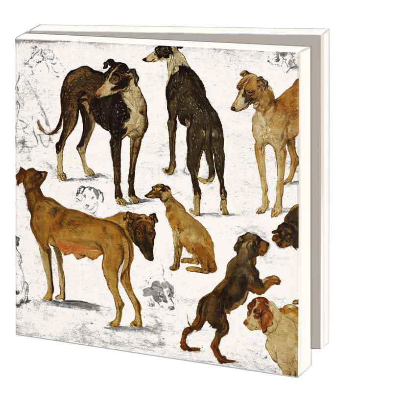 WMC1151-Bekking & Blitz-Pieter Bruegel De Oude - Tierstudie Hunde Kunsthistorisches Museum Wien-10 Notecards With Envelopes Various Designs-Notewallet-