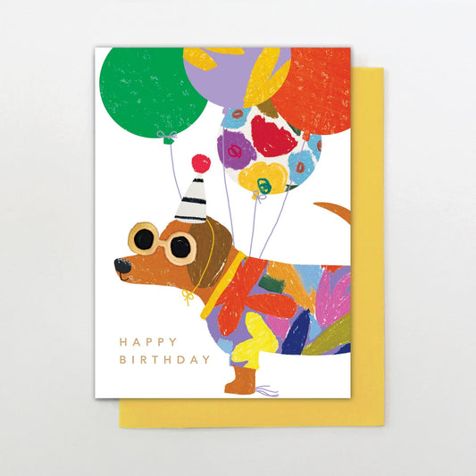 FS011-Stop The Clock-Dachshund In Sunnies-Card-Fiesta