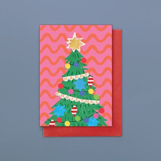 HLC047-Stop The Clock-Card Pack Of 8- Christmas Tree-Xmas Card Pack-Happy Little Christmas Pack