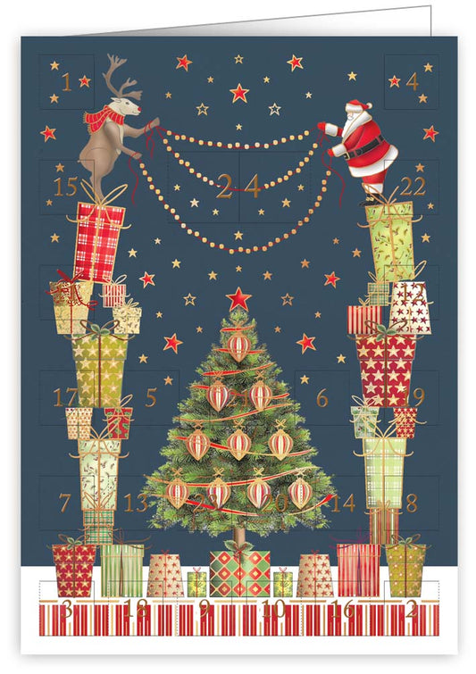 6387-Quire-Santa + Reindeer Decorating Tr-Xmas Card-Advent Calendar