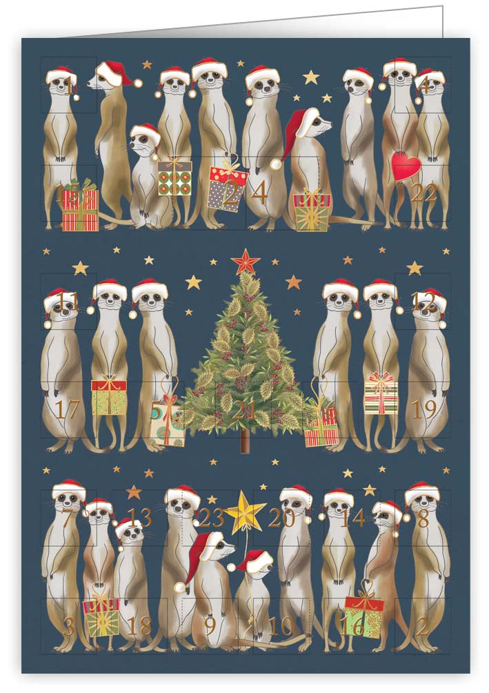 6391-Quire-Festive Meerkats-Xmas Card-Advent Calendar