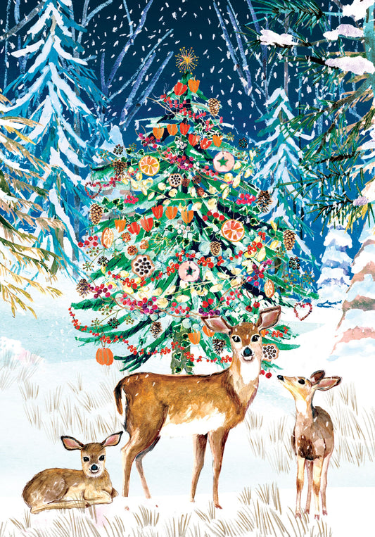 GCX1058-Roger La B-Wild Winter'S Song Deer-Xmas Card-