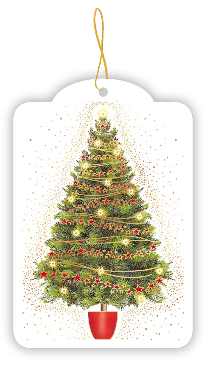 0843-Quire-Christmas Tree-Xmas Gift Tags-Gift Tag 5 Pack