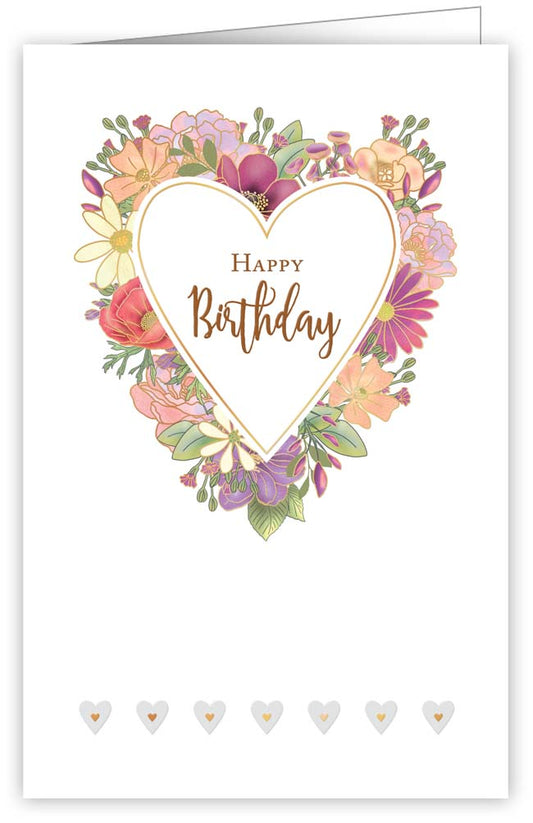 2407-Quire-Heart Surrounded By Flowers-Card-Touch Of Classic