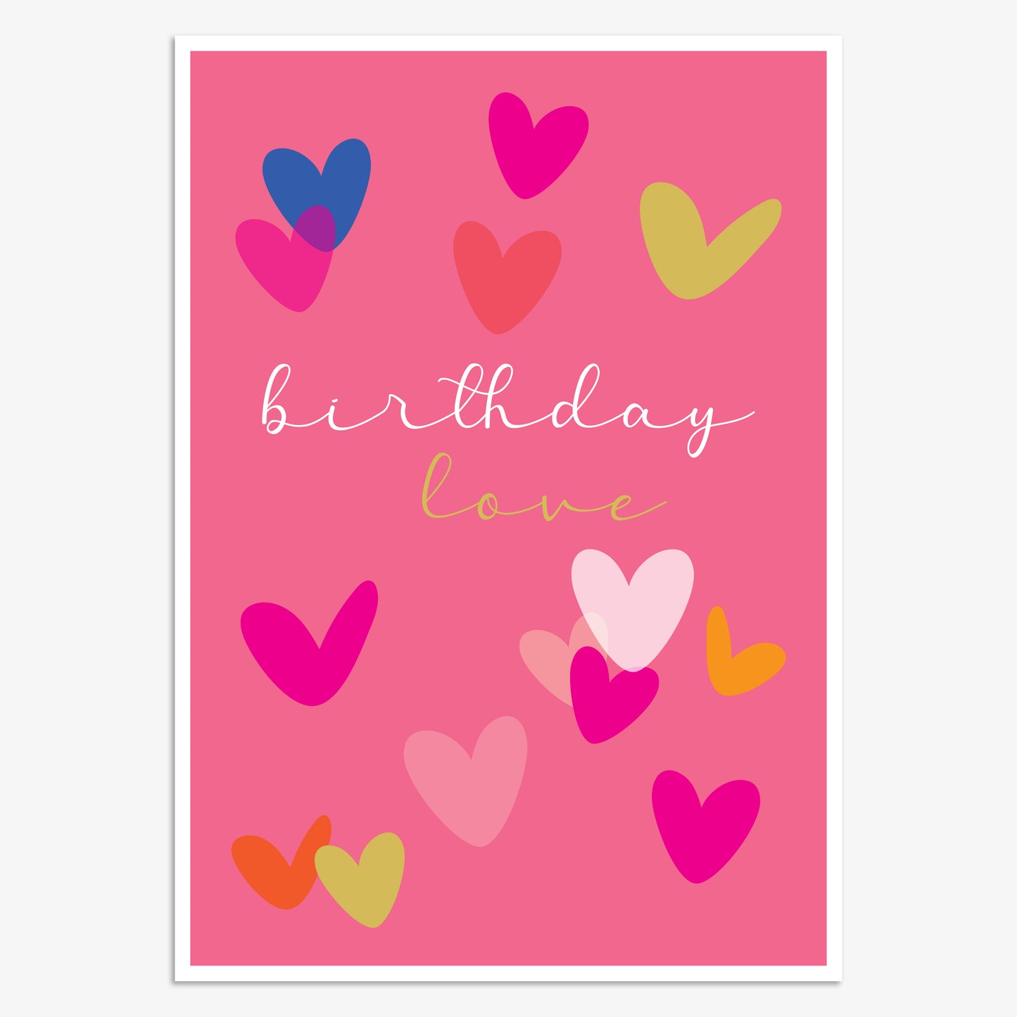 LNA078-Think of Me-Birthday Love Hearts-Card-Luna