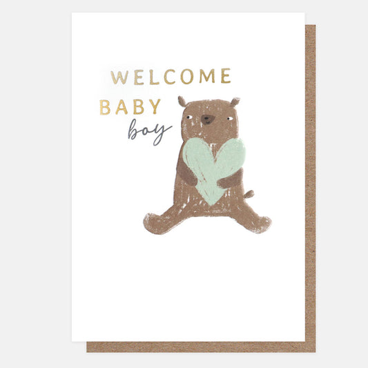 CRC016-Caroline G-Welcome Baby Boy Bear-Card-Circus