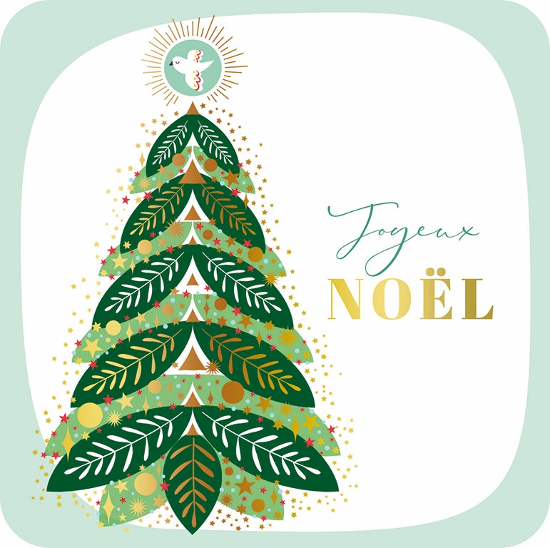 9609570024-Editions du Desastre-Green Tree-Xmas Card-Little Snow