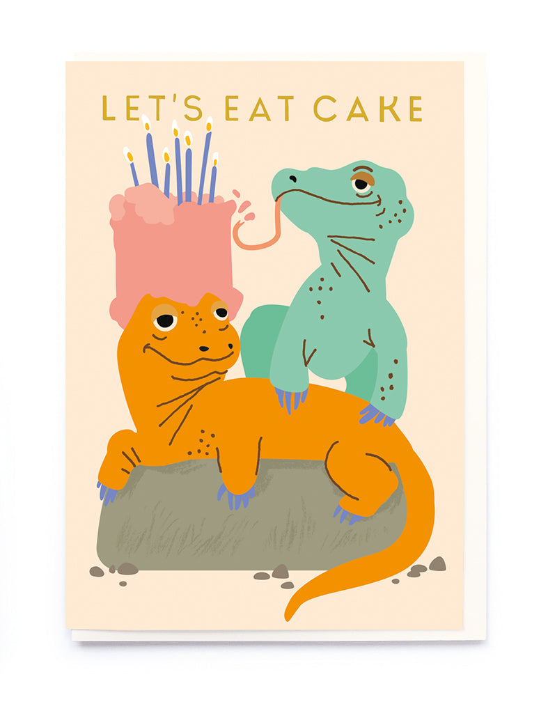 CM015-Noi-Komodo Dragon Cake-Card-Kids Birthdays