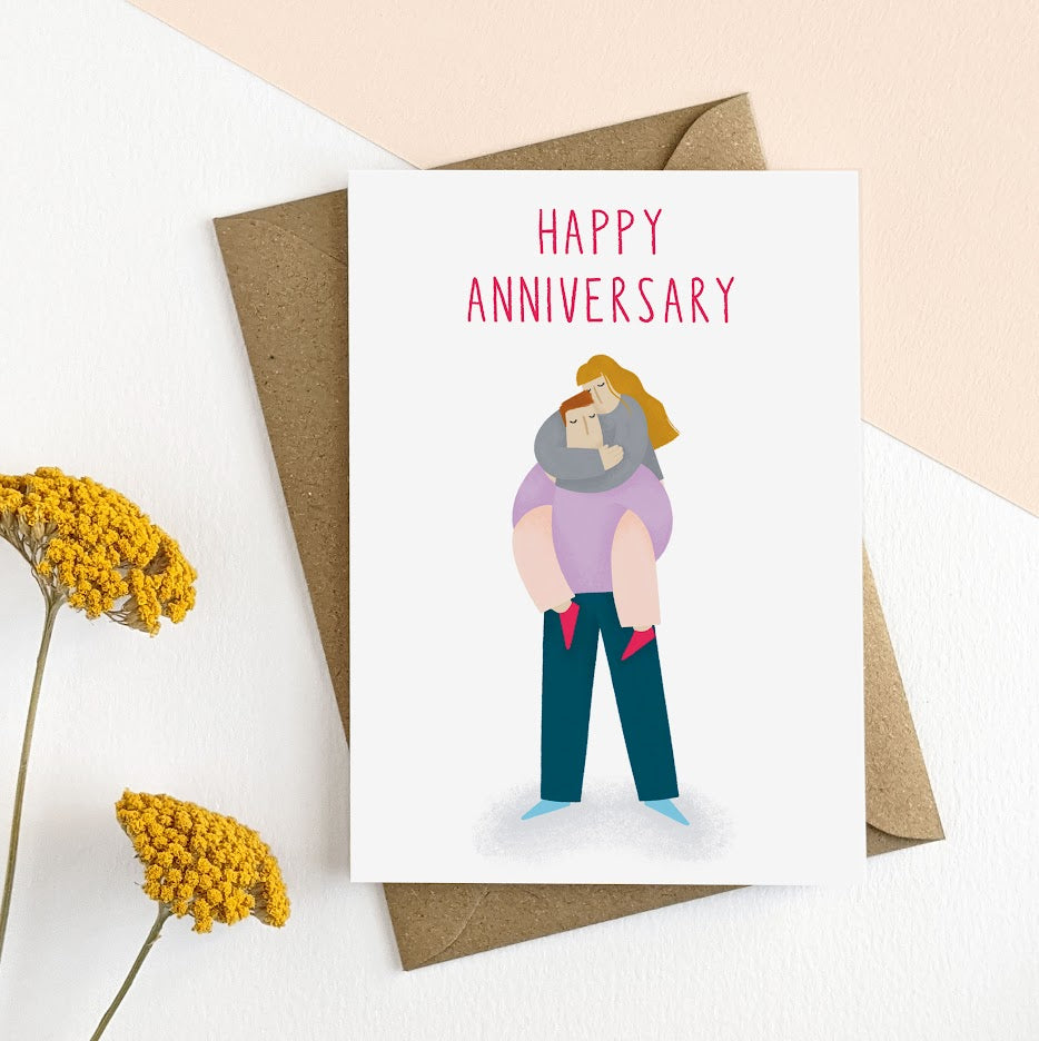 CSL005-Elsa Rose Frere-Anniversary Piggy Back-Card-