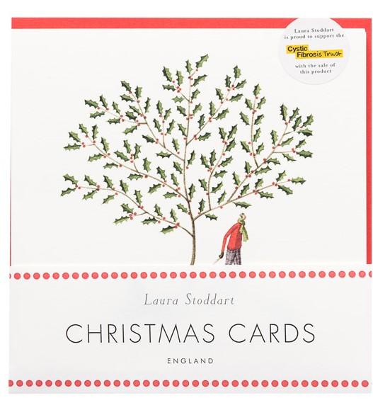 HC011 Laura Stoddart  Xmas Stationery Winter Scenes Square Christmas Cards and Envelopes 8pk 2des.