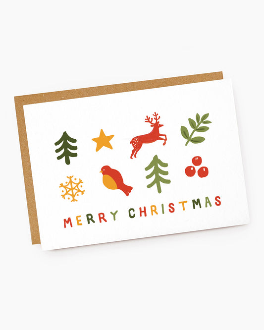 TX214-Jade Fisher-Picto-Merry Christmas Simple Christmas Icons-Xmas Card-Christmas