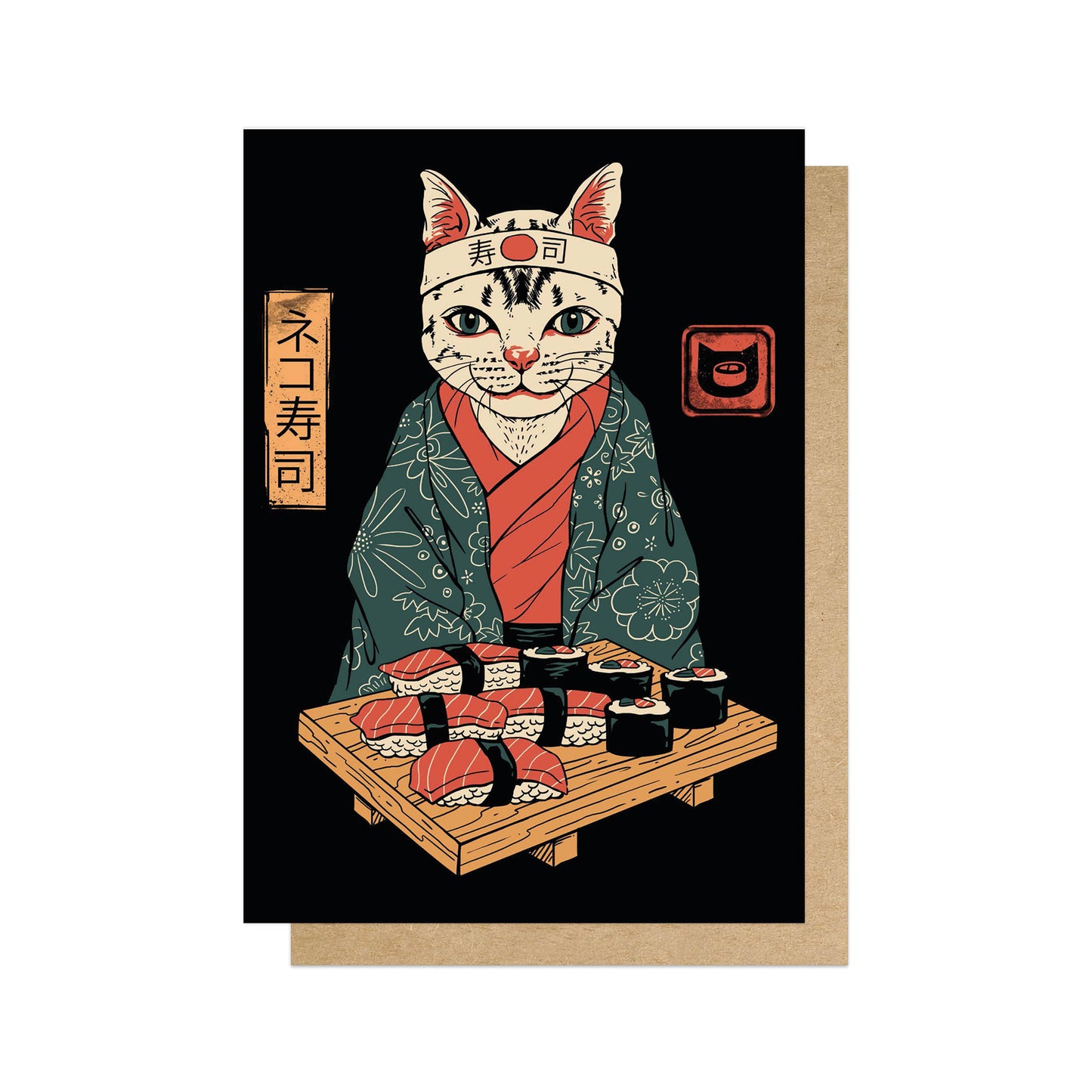 VINTRI005C-East End Prints-Neko Sushi Bar-Card-Vincent Trinidad