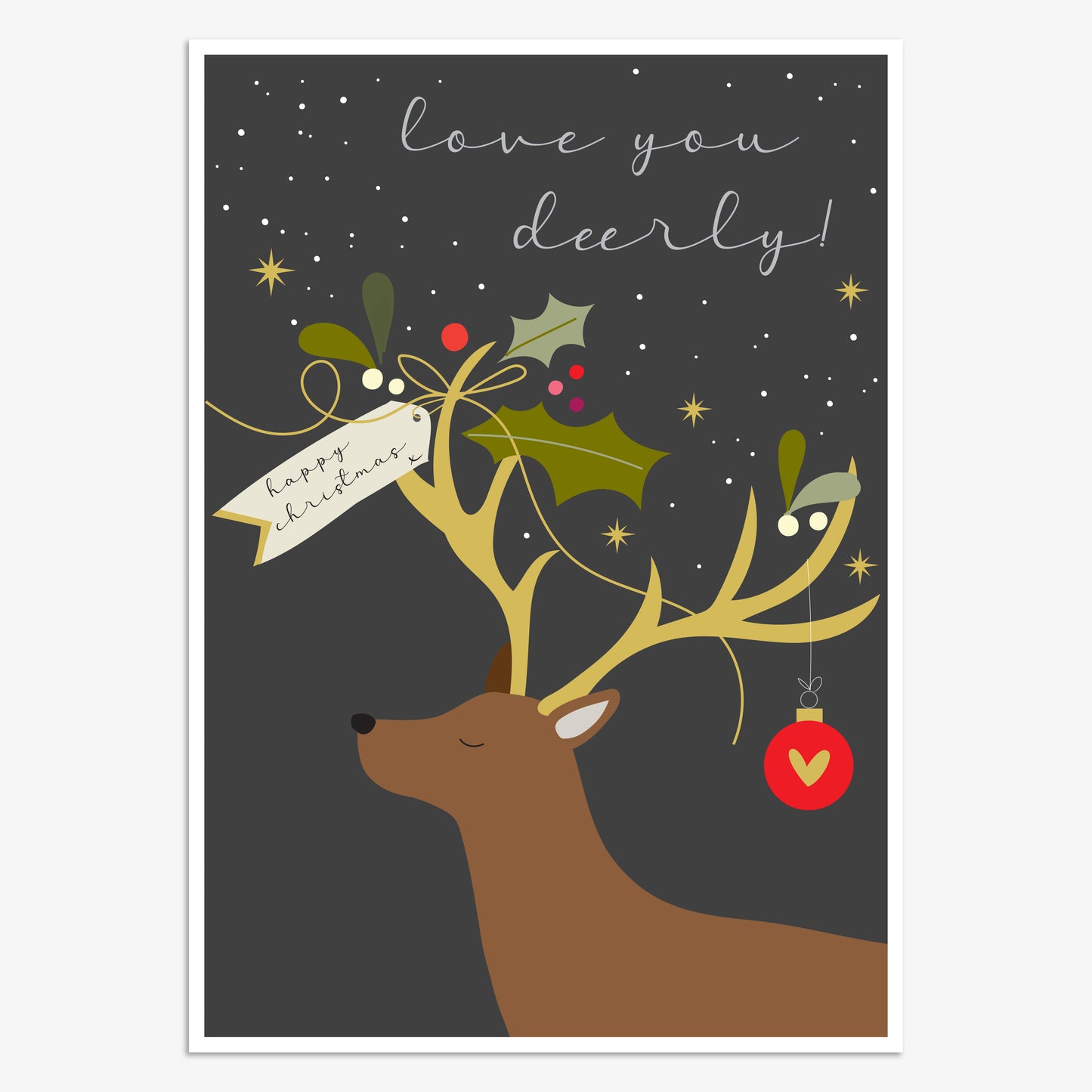 WDX008-Think of Me-Love You Deerly!-Xmas Card-Wonder