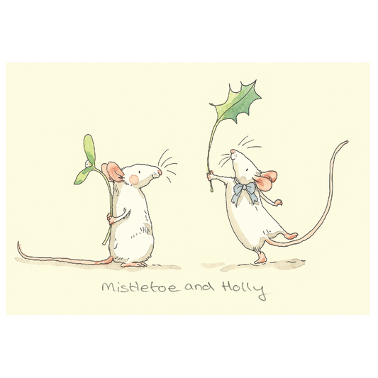 XM125-Two Bad Mice-Mistletoe & Holly -Xmas Card