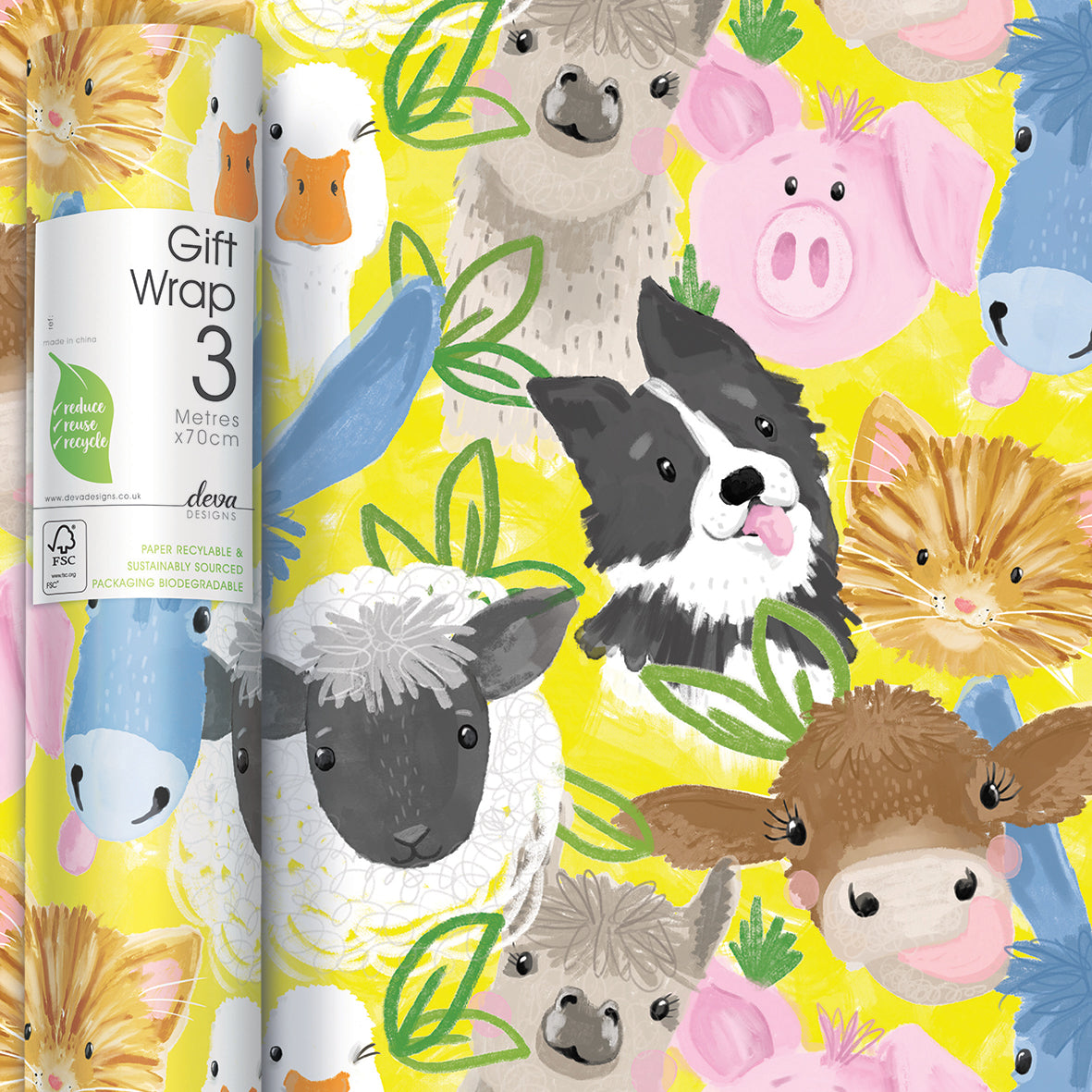 1481589-Deva Designs-Roll Wrap Farmyard Zest-Roll Wrap-