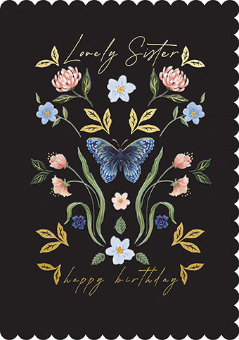 OMI001-Meraki-Sister Birthday-Card-Midnight Garden