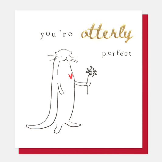 PNK013-Caroline G-Otter With Flower-Card-