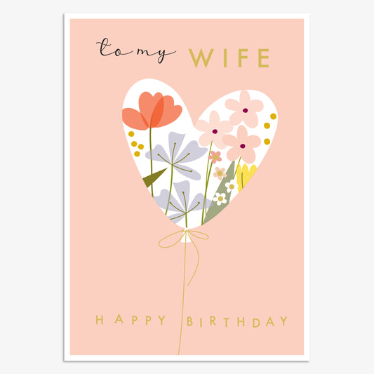 LNA084-Think of Me-To My Wife Happy Birthday-Card-Luna