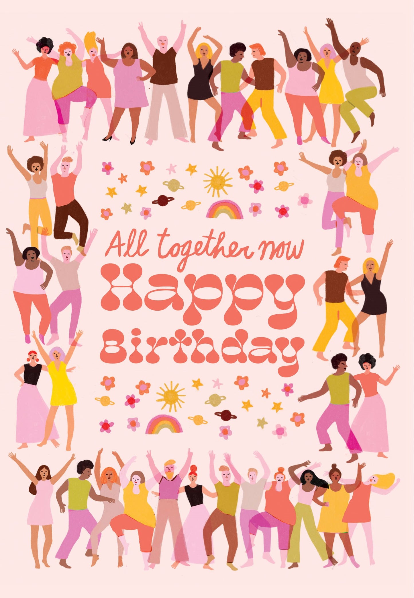 GCN440-Roger La B-Dancing Party Petite Card-Card-Petite Birthday Fluoro