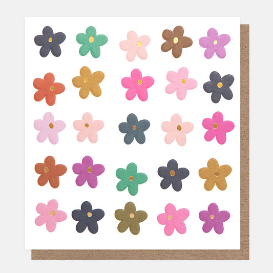 BLA005-Caroline G-Multi Colour Daisies Blank-Card-