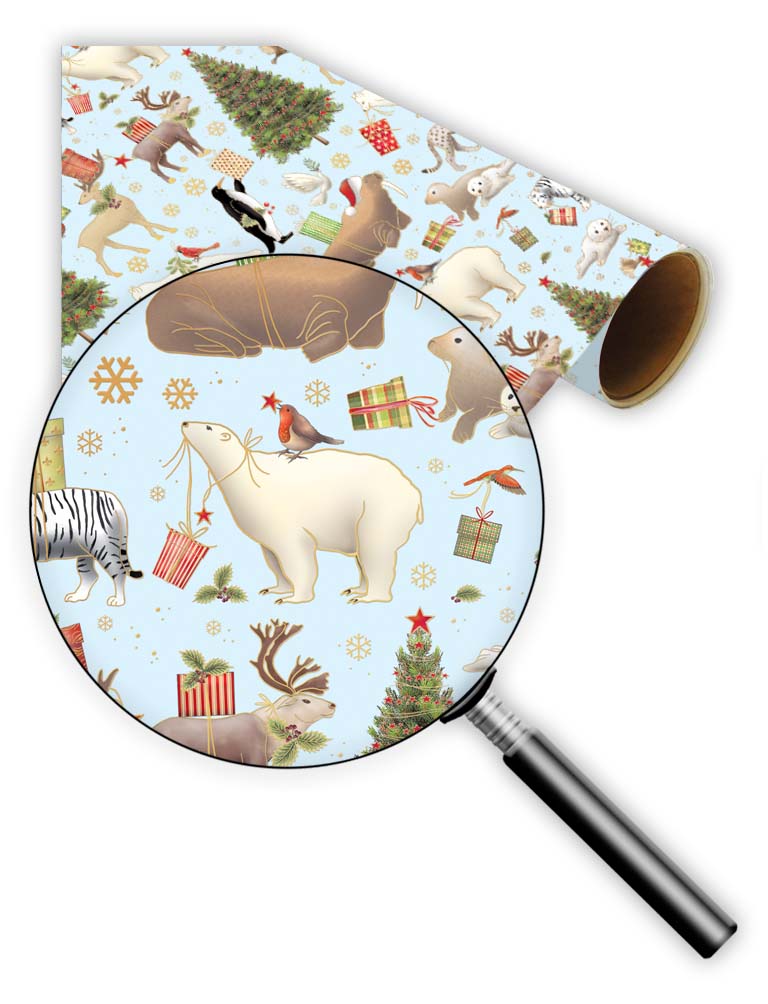 8959A-Quire-3M Roll Wrap Animals-Xmas Wrap-