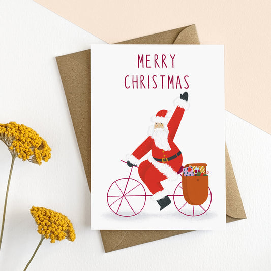 CGB002-Elsa Rose Frere-Christmas Santa Bike -Xmas Card-