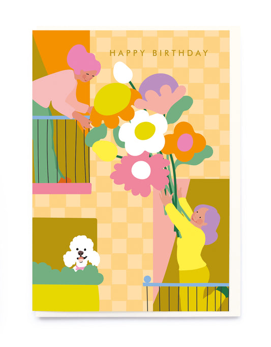 CS007-Noi-Window Flowers-Card-Birthdays