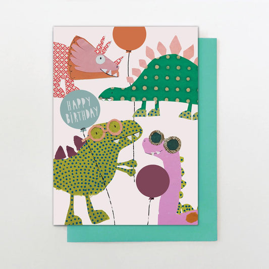 YW002-Stop The Clock-Dinosaur Birthday-Card-Young & Wild