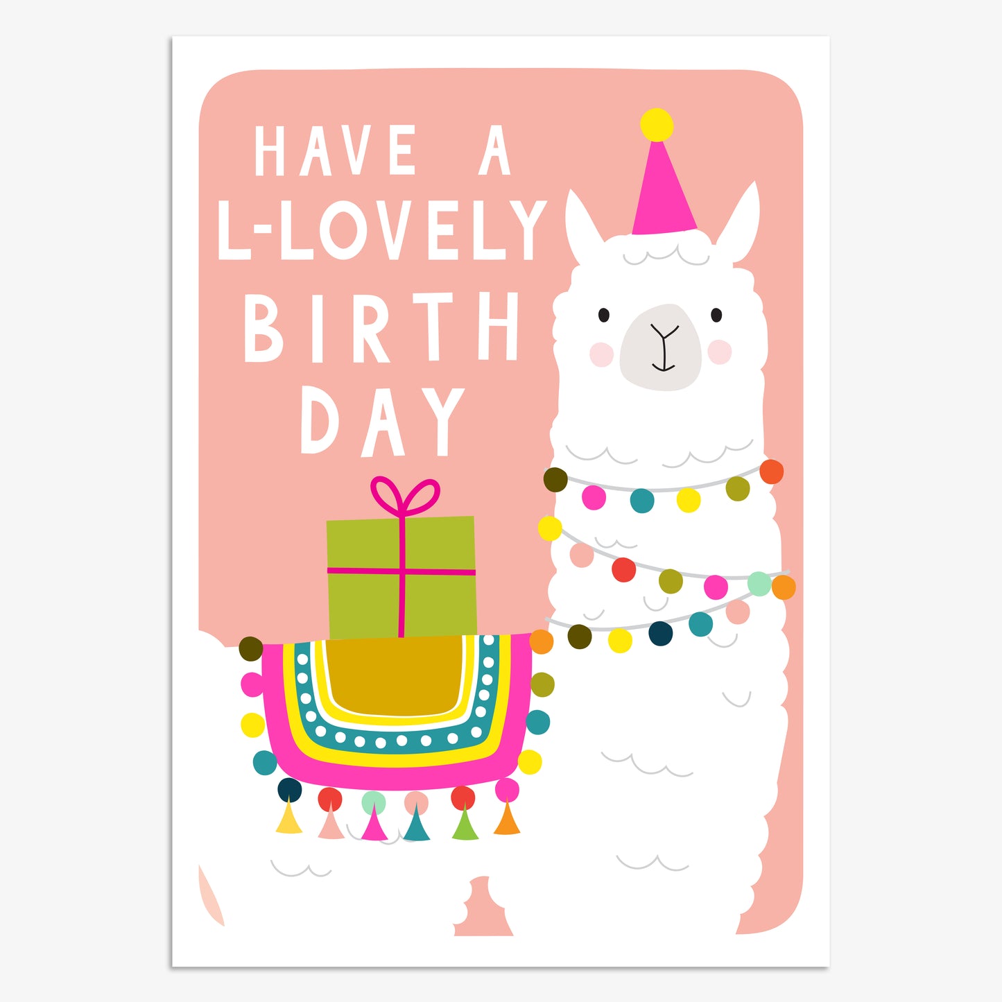 KIN043-Think of Me-L-Lovely Birthday Llama-Card-Kind