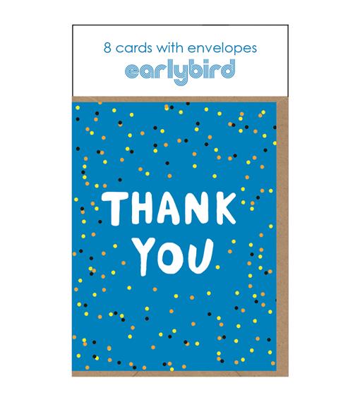 TP064-Earlybird-8Pk Blue Neon Thank You-Card Pack-