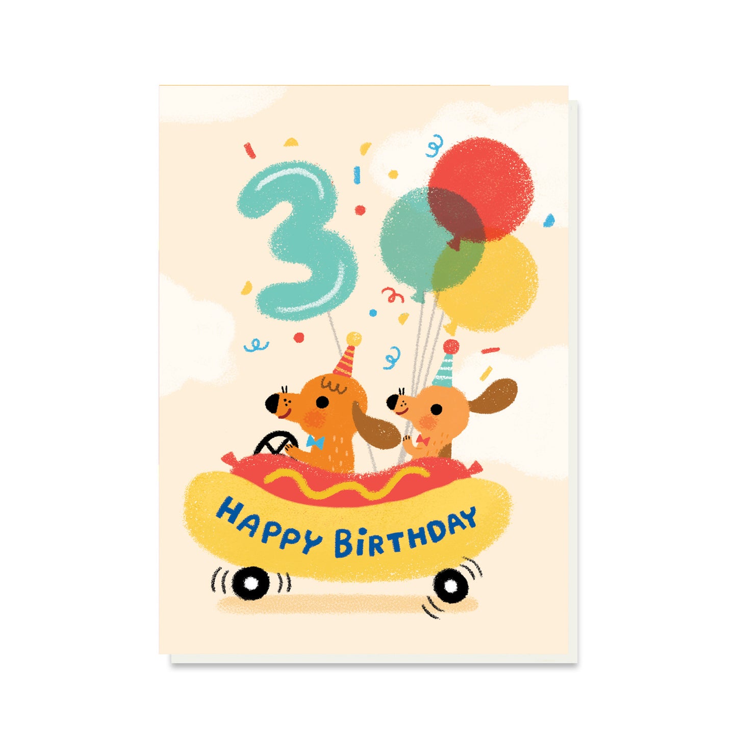 GRACE003-Stormy Knight-3Rd Birthday Hotdog-Card-