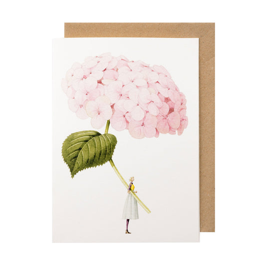 GC057-Laura Stoddart-Pale Pink Hydrangea-Greeting Cards-Card